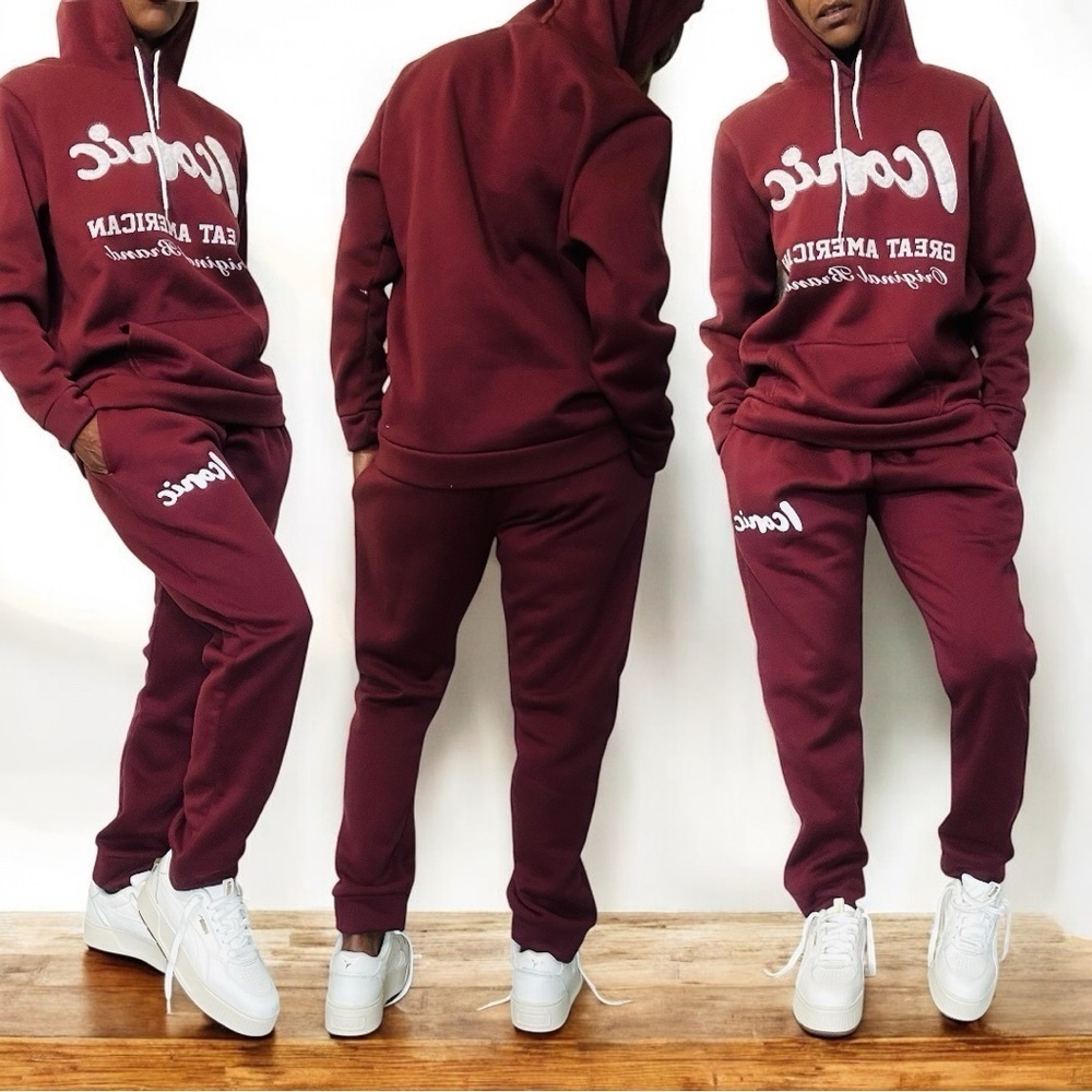 Burgundy iconic Hoodie and Joggers Set